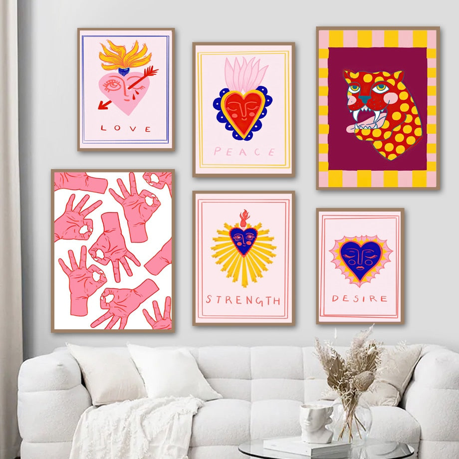 Arthia Designs - Abstract Pink Leopard Heart Canvas Art - Review