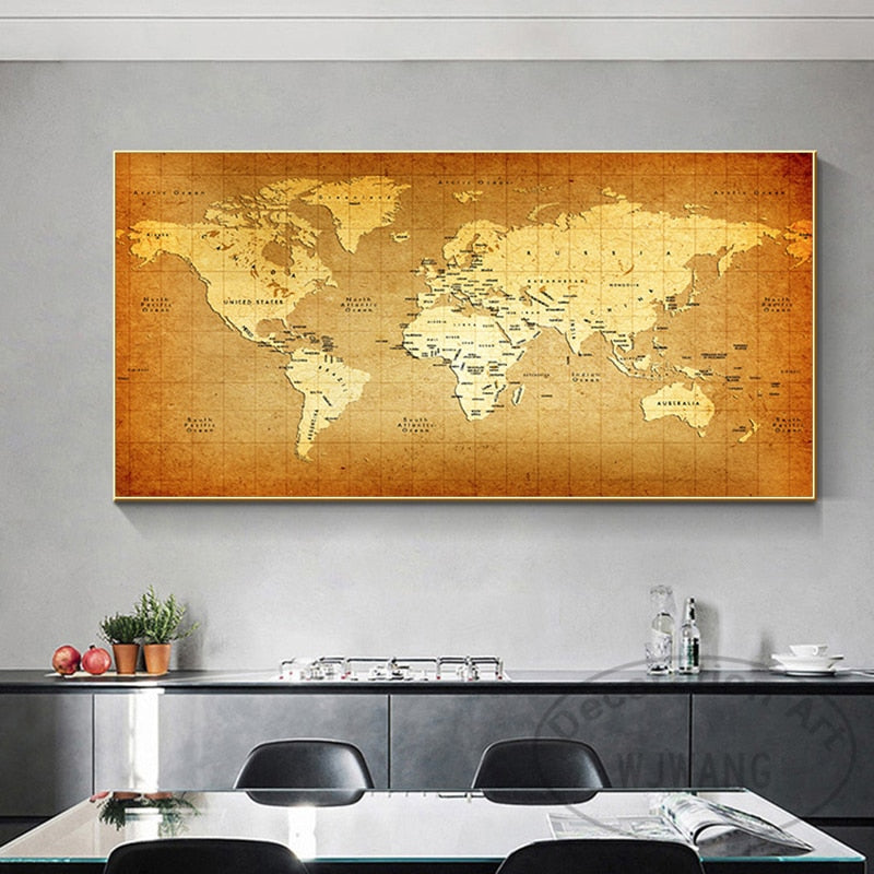 Arthia Designs - Vintage World Map Canvas Art - Review