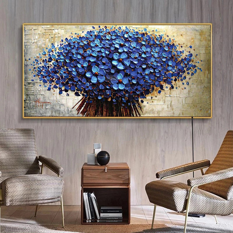 Arthia Designs - Abstract Blue Tree Flowers Canvas Art - Review