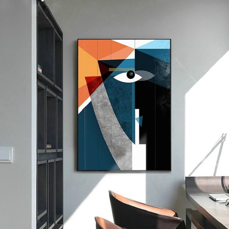 Arthia Designs - Abstract Geometric Face Figure Canvas Art - Review