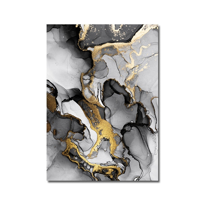 Arthia Designs - Abstract Golden Black Marble Canvas Art - Review