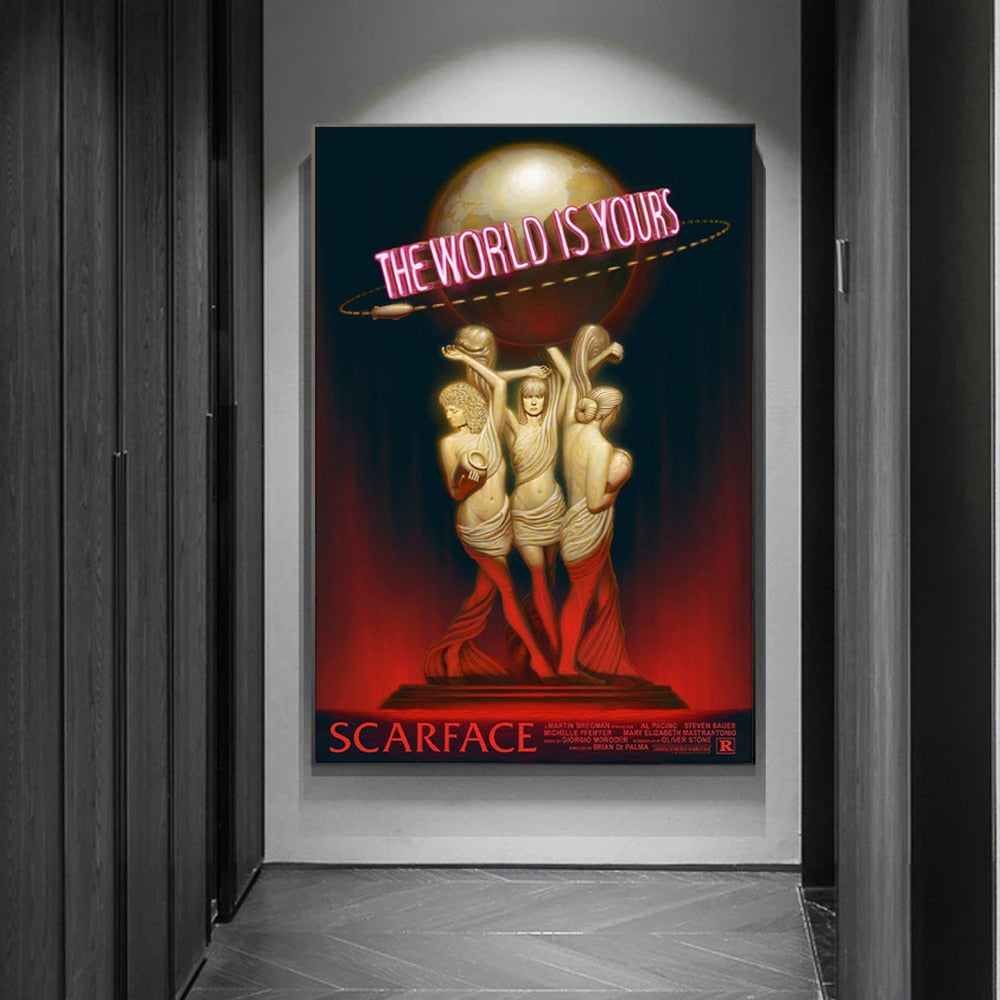 Arthia Designs - Retro Trippy Scarface Movie Canvas Art - Review