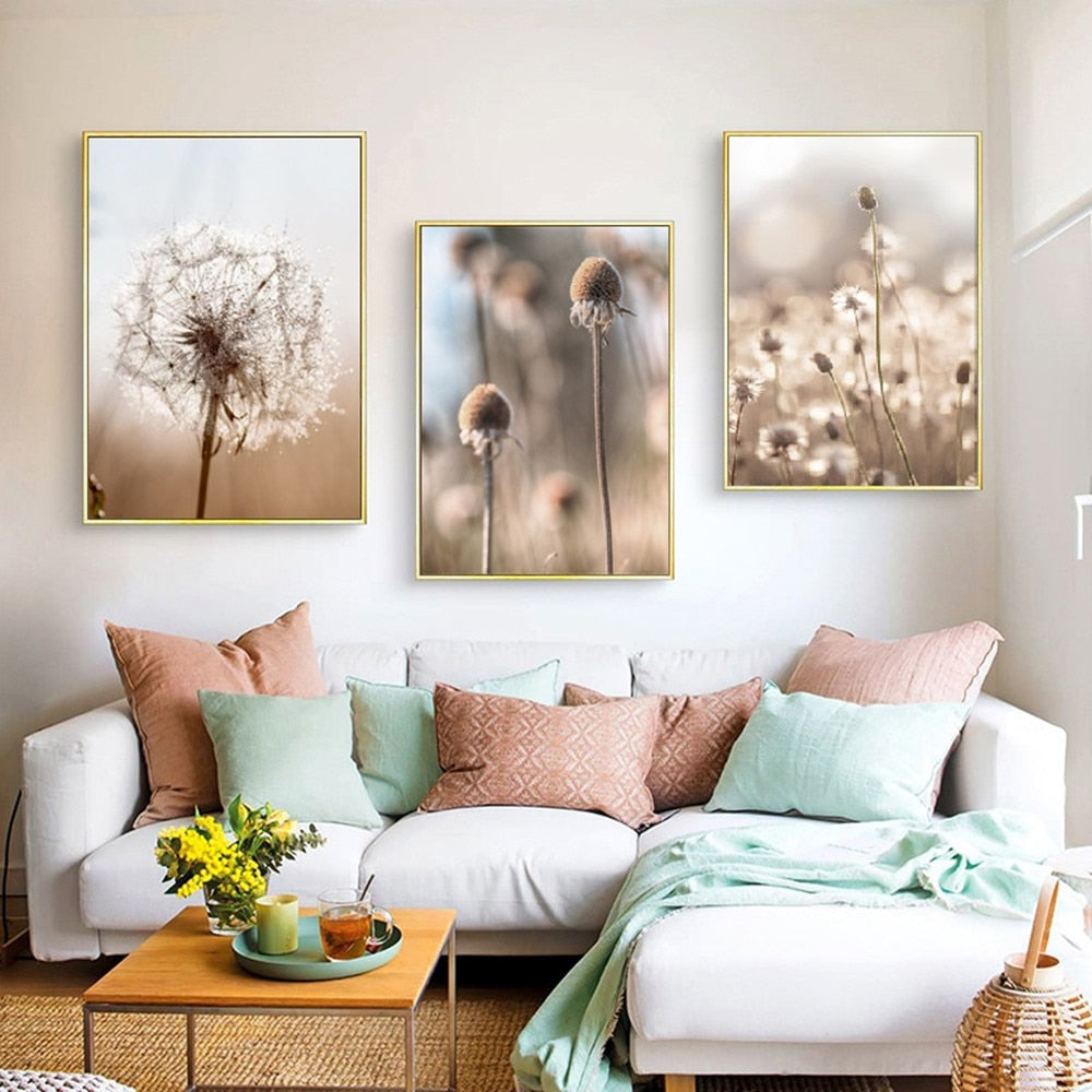 Arthia Designs - Nordic Brown Dandelion Landscape Canvas Art - Review