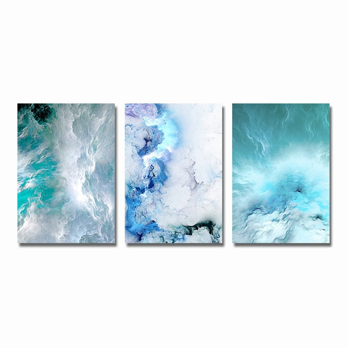 Arthia Designs - Abstract Blue Marble Wave Canvas Art - Review