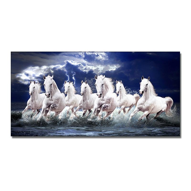 Arthia Designs - Seven Running White Horse Canvas Art - Review