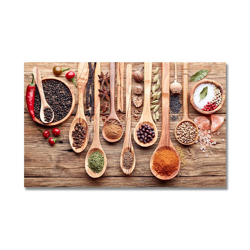 Arthia Designs - Grains Spices Kitchen Spoon Canvas Art - Review