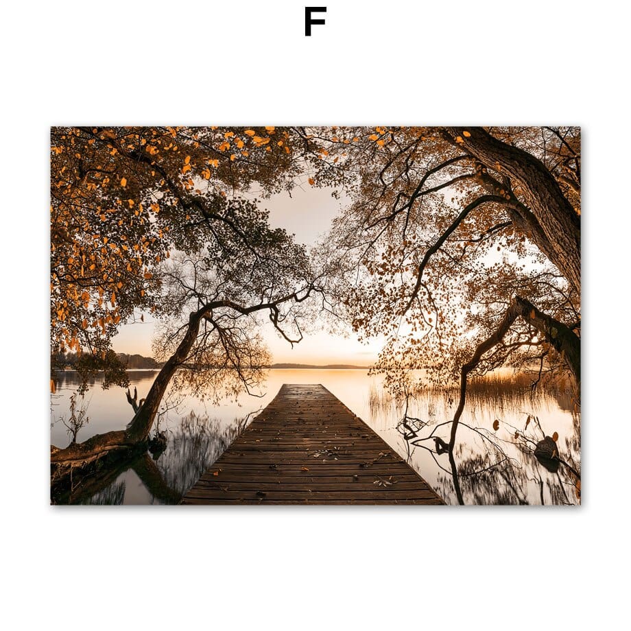 Arthia Designs - Sunset In Forest Lake Canvas Art - Review