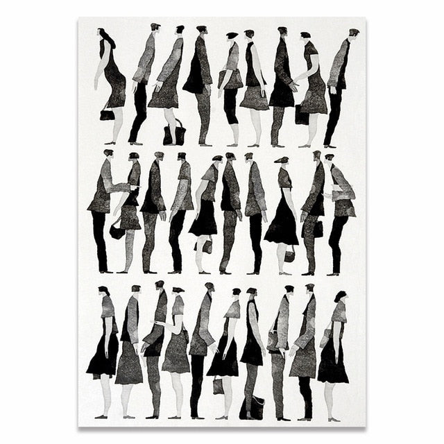 Arthia Designs - Black White Abstract Characters Fashion Canvas Art - Review