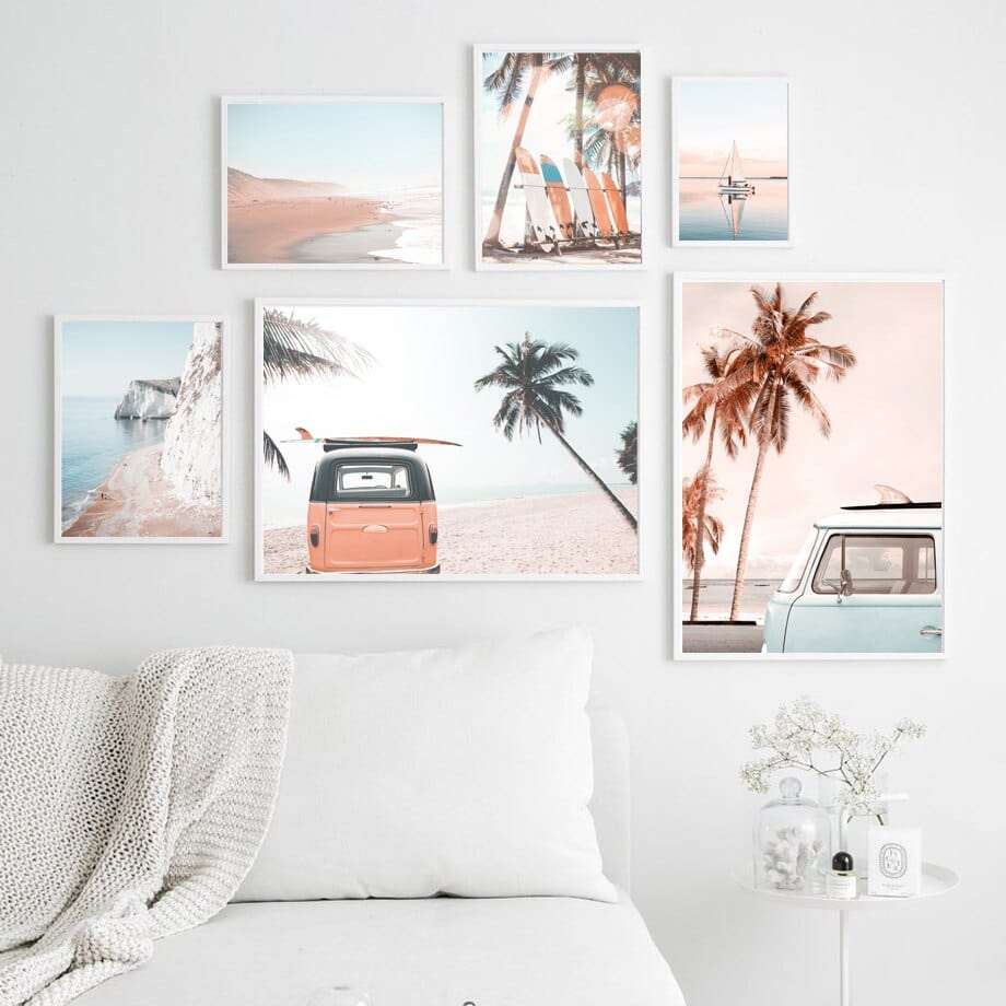 Arthia Designs - Surfing Beach Palm Tree Explorer Canvas Art - Review