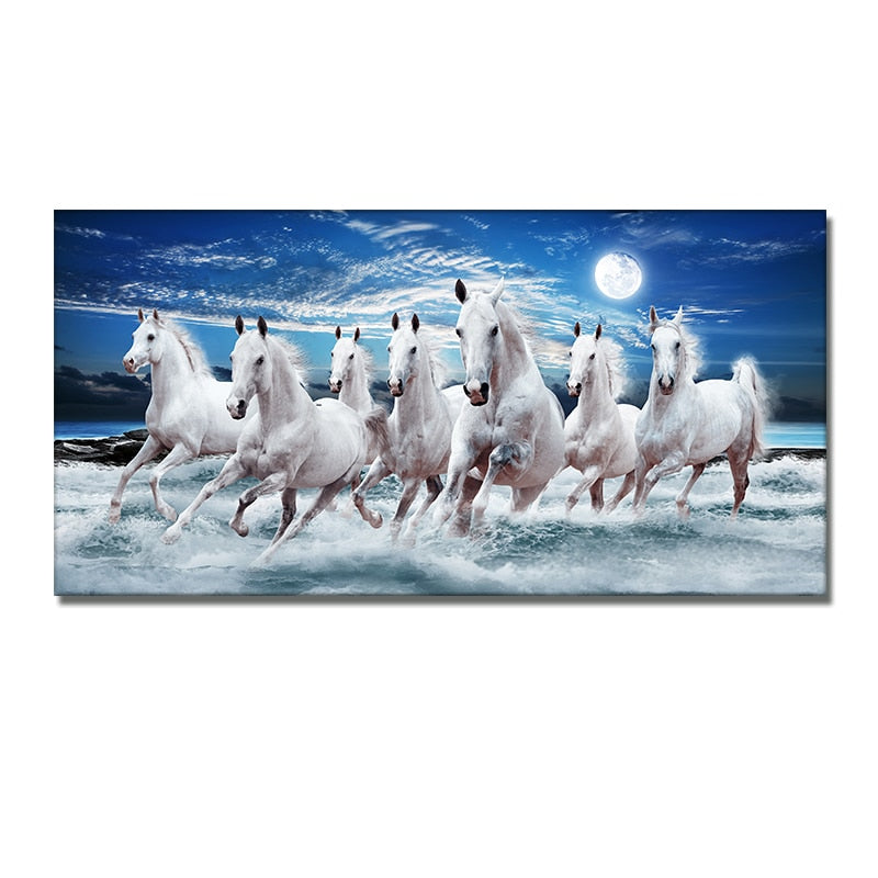 Arthia Designs - Seven Running White Horse Canvas Art - Review