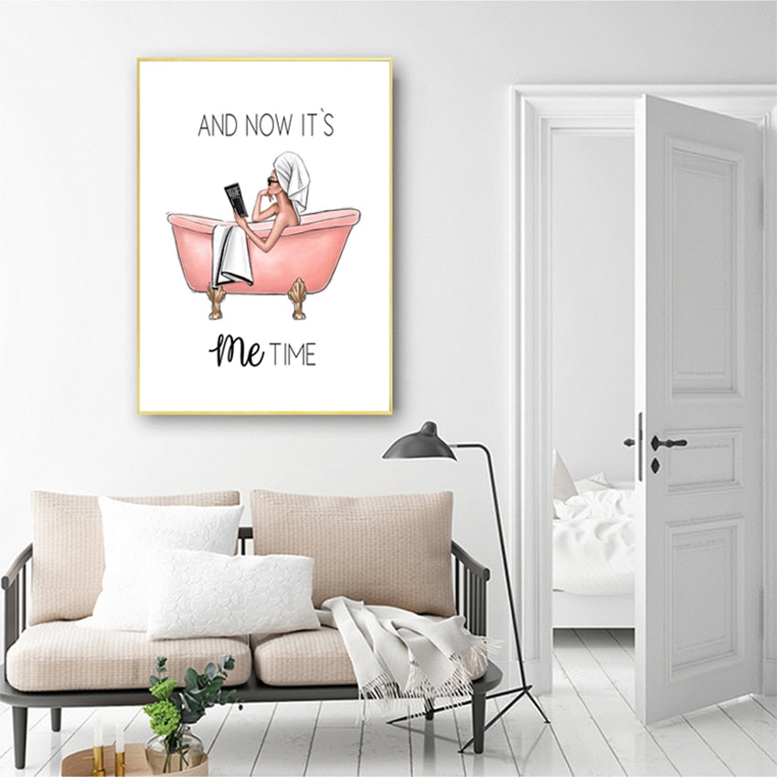 Arthia Designs - Girl On Bathtub Canvas Art - Review