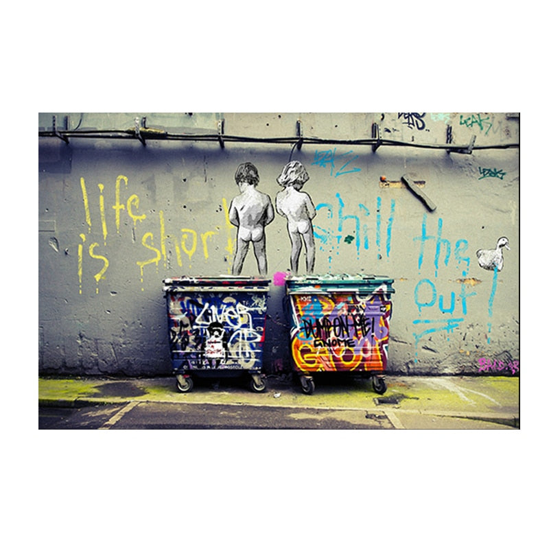 Arthia Designs - Banksy Life Is Short Graffiti Canvas Art - Review