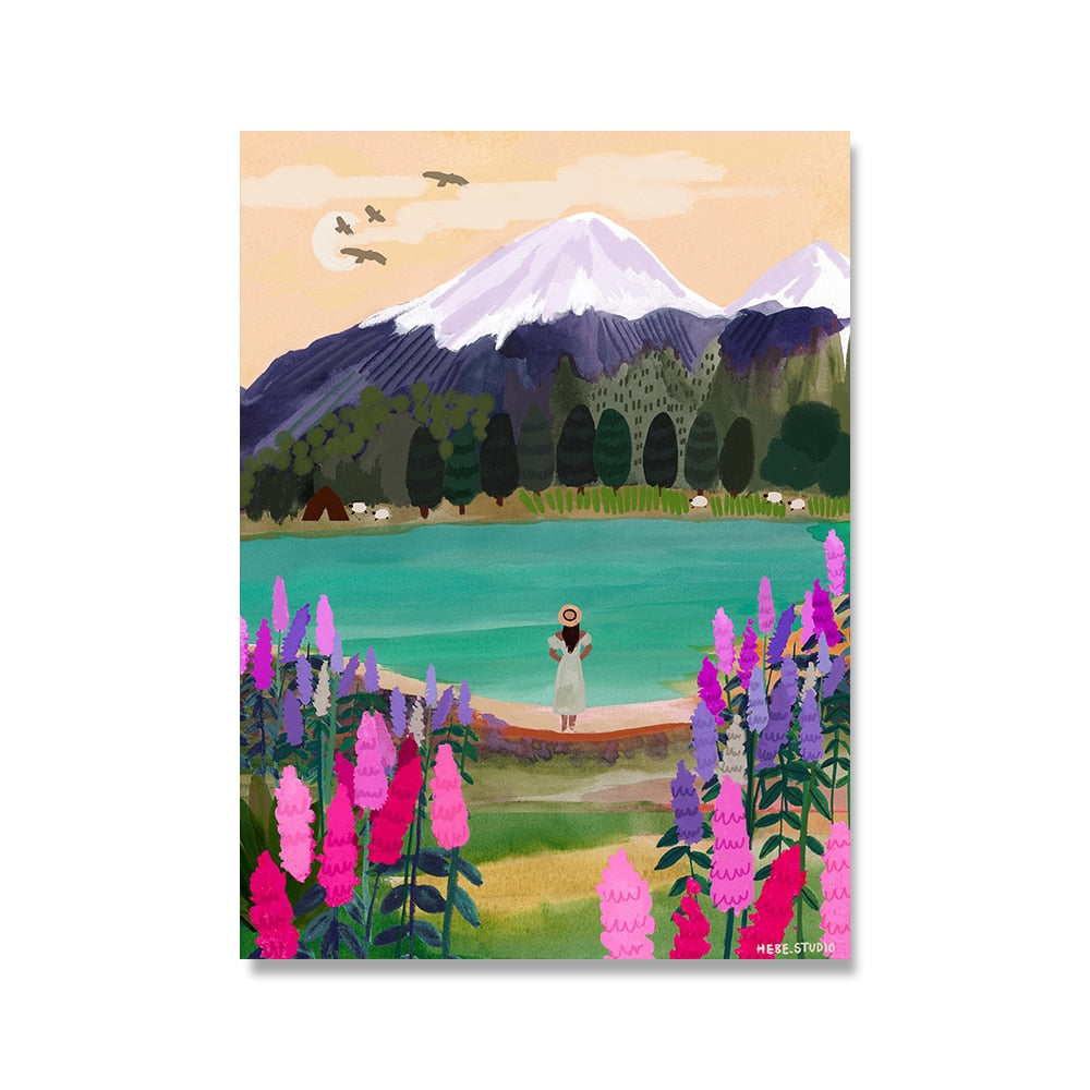 Arthia Designs - Watercolor Mountain and Lake Scenery Canvas Art - Review