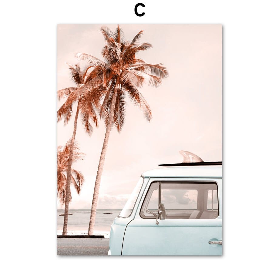 Arthia Designs - Surfing Beach Palm Tree Explorer Canvas Art - Review