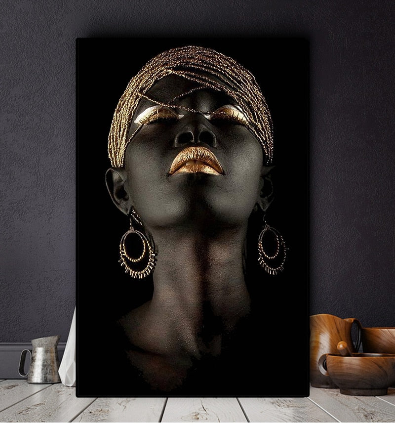 Arthia Designs - Gold Hair Black African Woman Canvas Art - Review