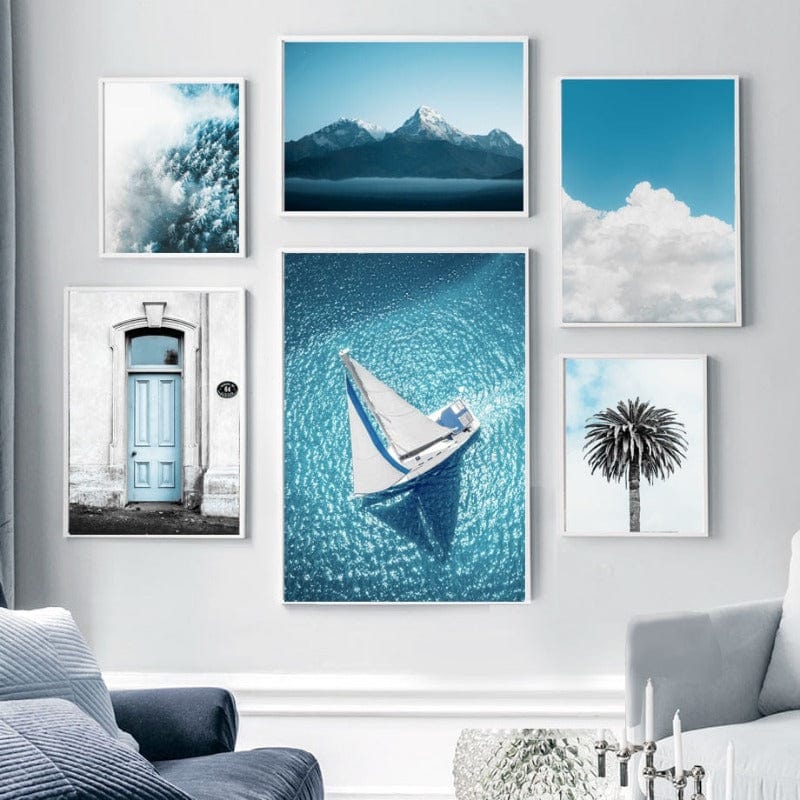 Arthia Designs - Blue Sky Cloud Sailing Sea Canvas Art - Review