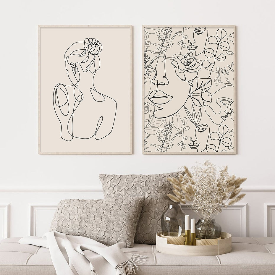 Arthia Designs - Abstract Bohemian One-Line Woman Canvas Art - Review