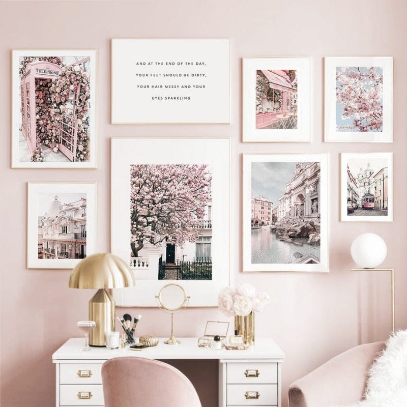 Arthia Designs - Pink Sakura Rose Fountain City Canvas Art - Review