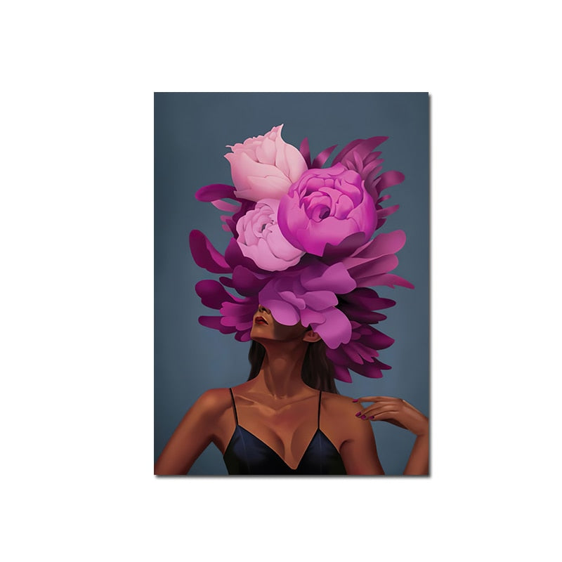 Arthia Designs - Modern Flower On Girl Head Canvas Art - Review