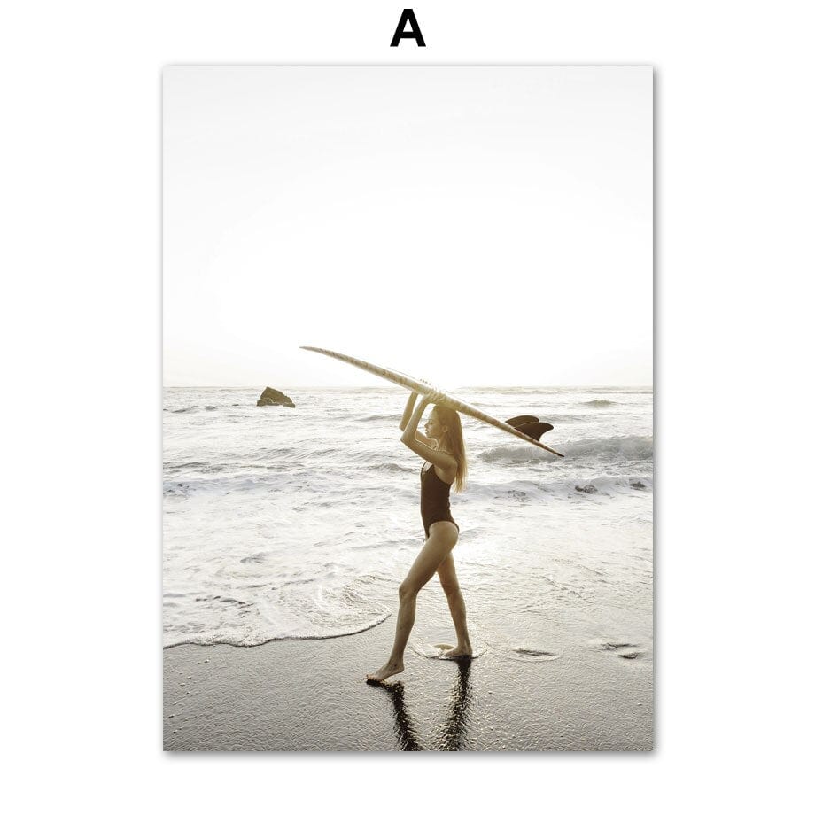 Arthia Designs - Seagull Beach Surfer Girl Canvas Art - Review