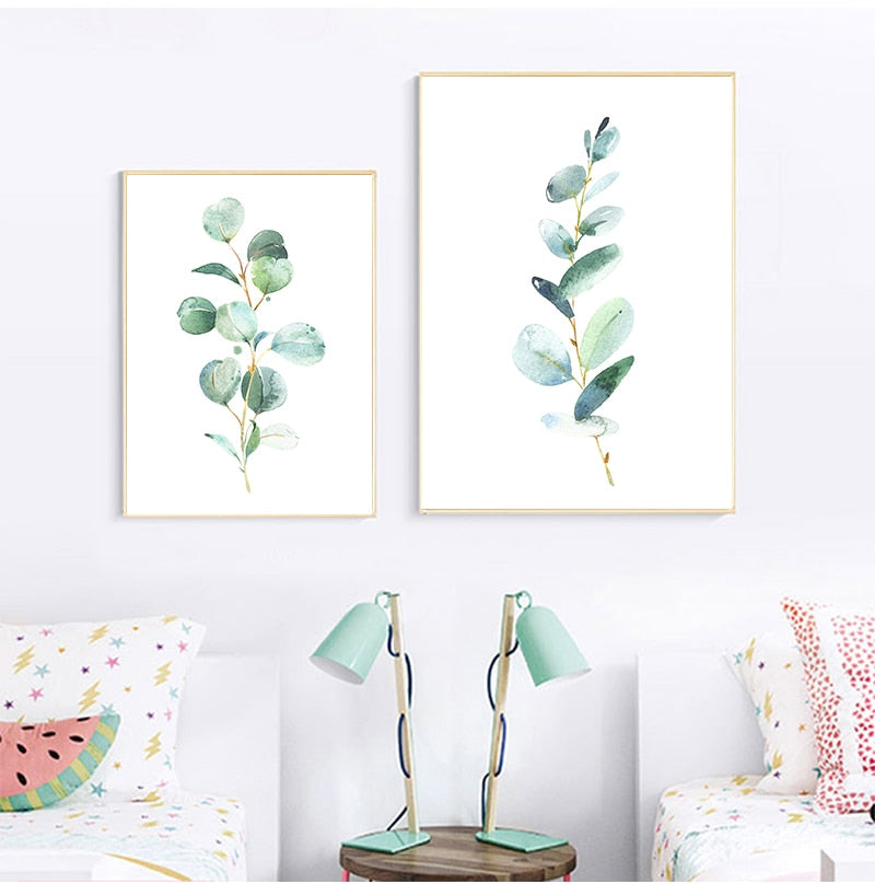 Arthia Designs - Green Floral Leaf Watercolor Canvas Art - Review