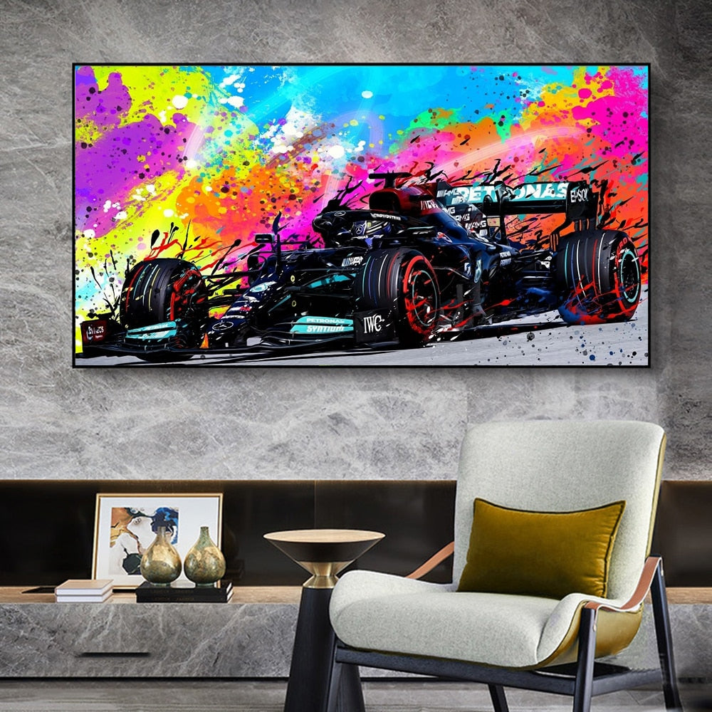 Arthia Designs - Watercolor Formula One Car Canvas Art - Review