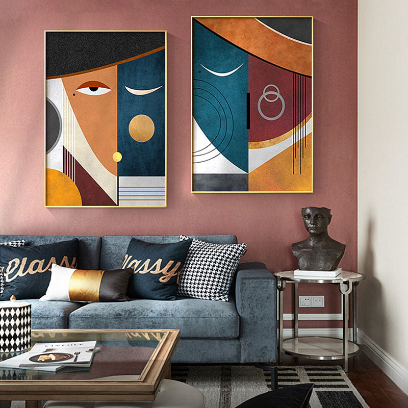 Arthia Designs - Modern Abstract Geometric Faces Figure Canvas Art - Review