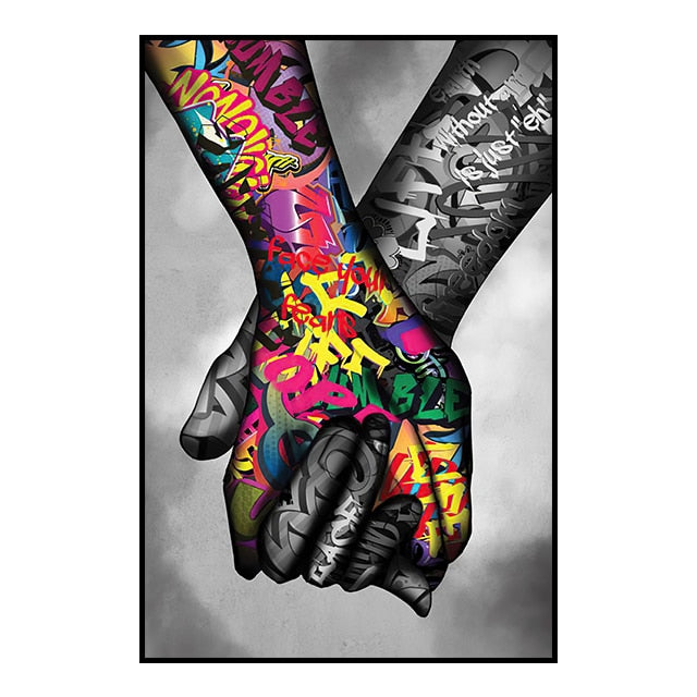 Arthia Designs - Abstract Hand Graffiti Walls Canvas Art - Review