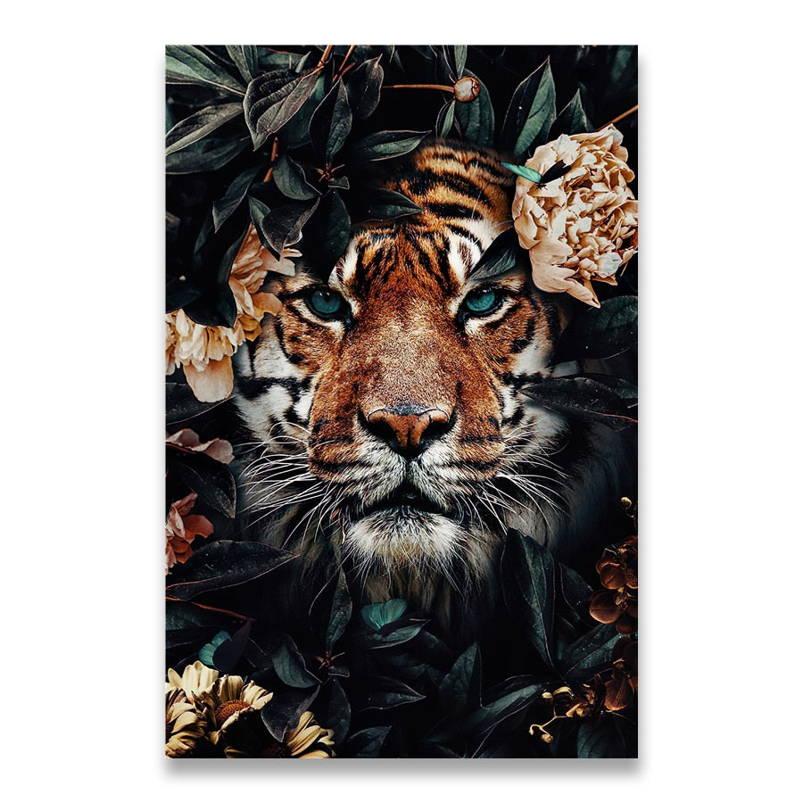 Arthia Designs - Flower Animal Lion Tiger Canvas Art - Review