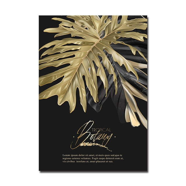 Arthia Designs - Golden Black Leaves Canvas Art - Review