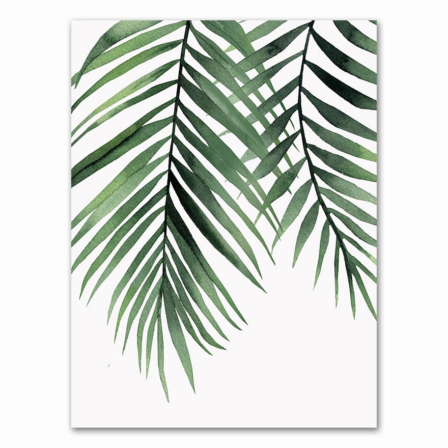 Arthia Designs - Nordic Tropical Green Leaves Canvas Art - Review