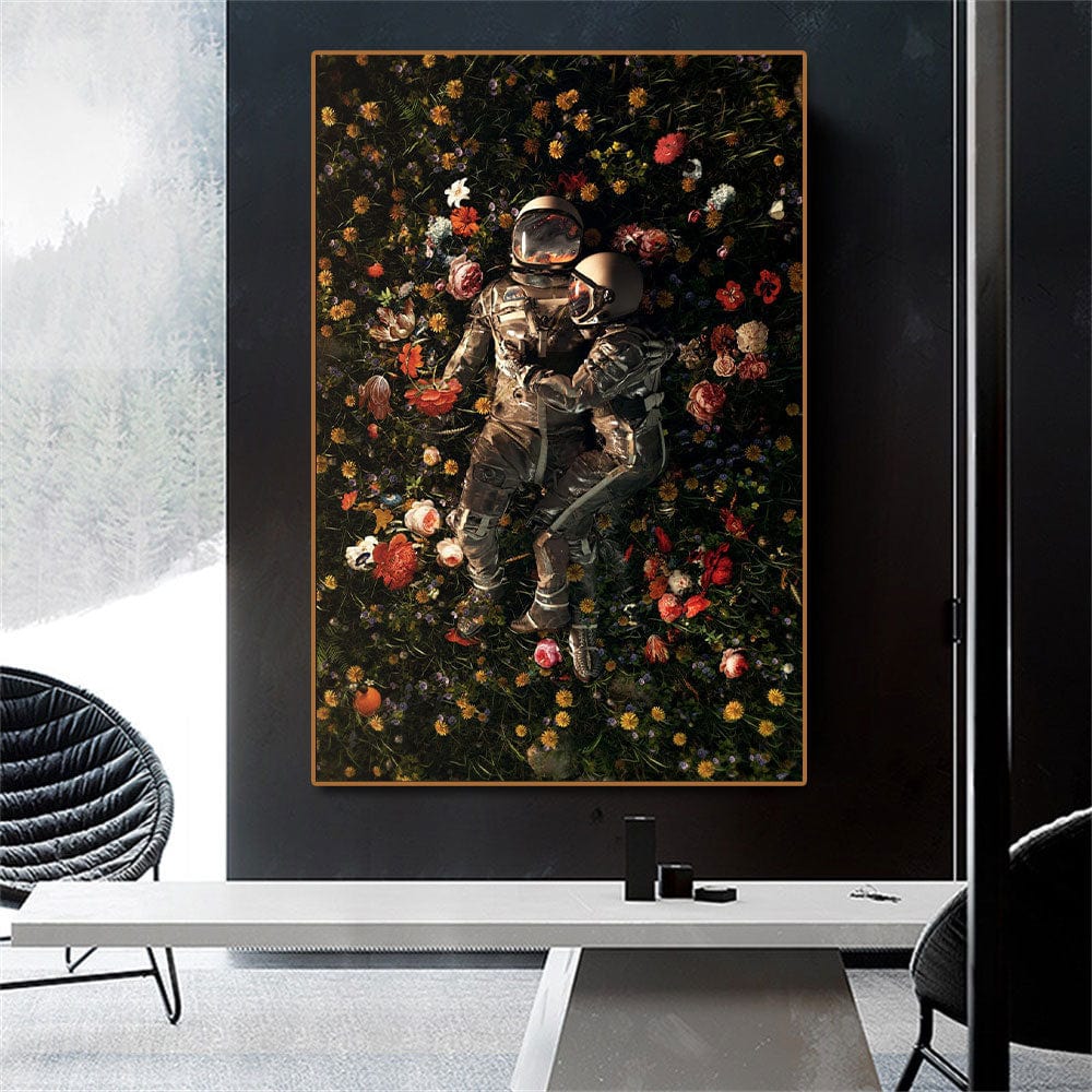 Arthia Designs - Surrealism Astronaut Skull Flower Canvas Art - Review