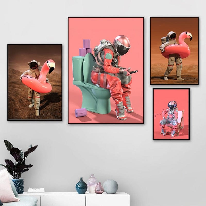 Arthia Designs - Funny Sitting Astronaut Canvas Art - Review