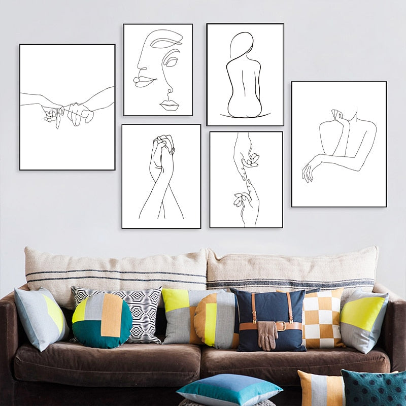 Arthia Designs - Abstract Figures Line Sexy Woman Canvas Art - Review