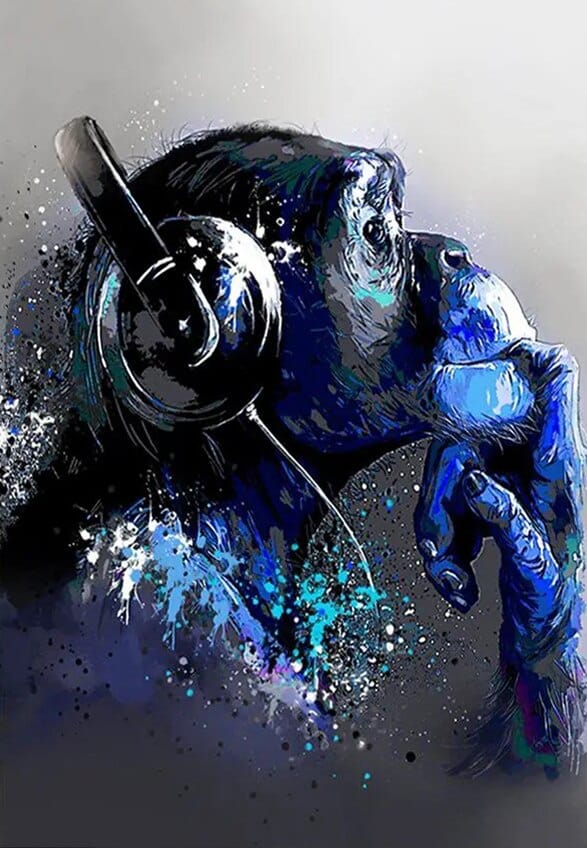 Arthia Designs - Chimpanzee Music Headphones Canvas Art - Review