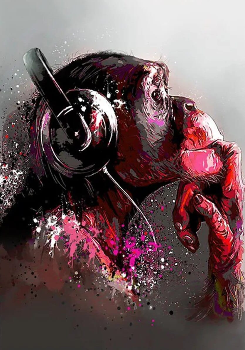 Arthia Designs - Chimpanzee Music Headphones Canvas Art - Review