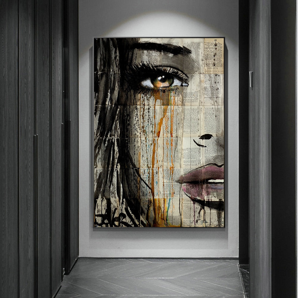 Arthia Designs - Modern Abstract Woman Face Graffiti Canvas Art - Review