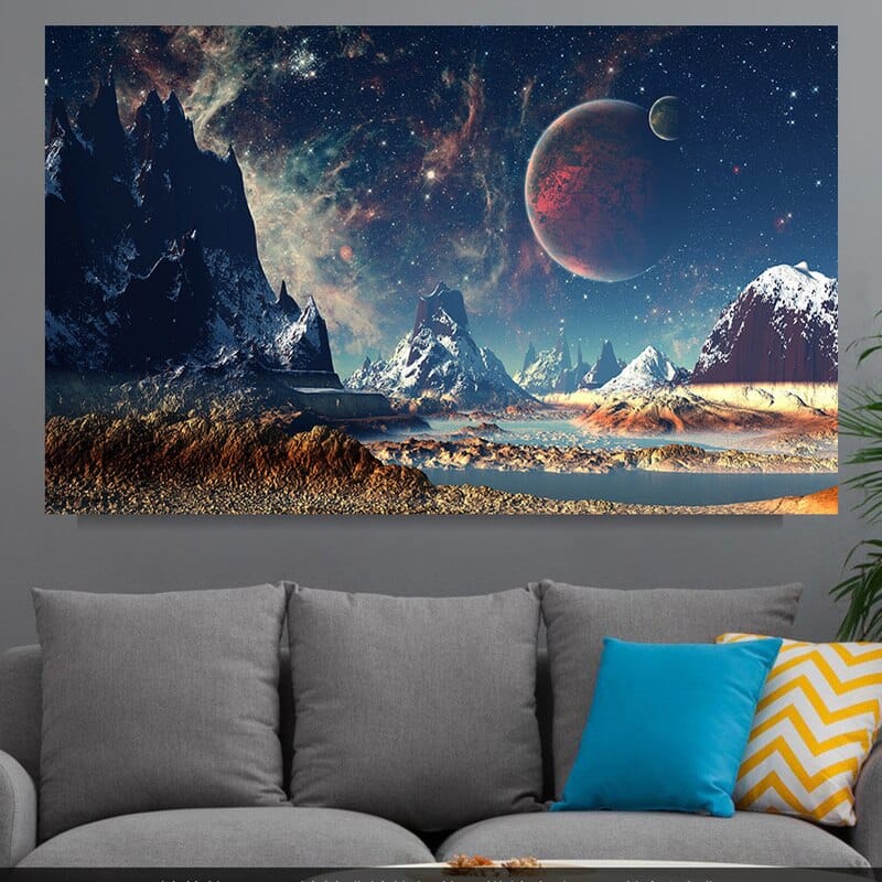 Arthia Designs - Mountain Sky Night Landscape Canvas Art - Review