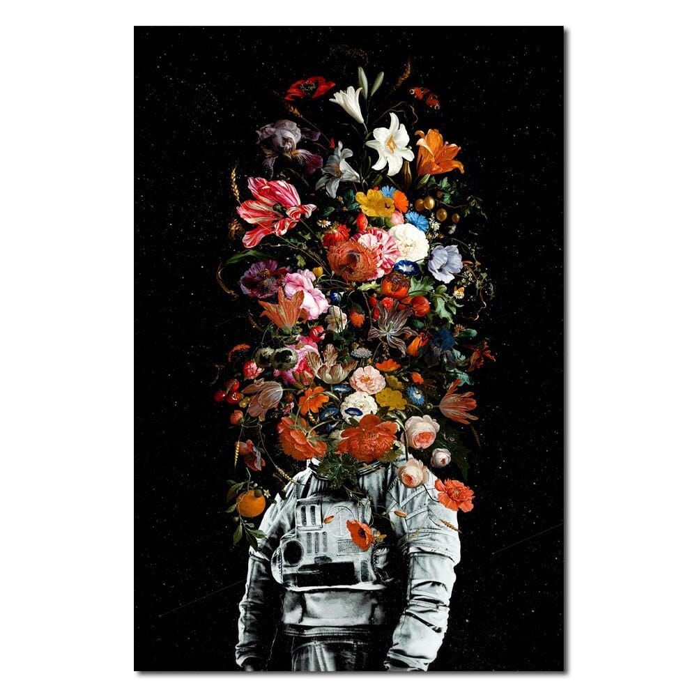 Arthia Designs - Surrealism Astronaut Skull Flower Canvas Art - Review