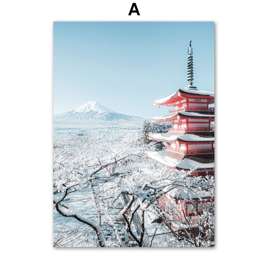 Arthia Designs - Mount Fuji Sakura Temple Canvas Art - Review