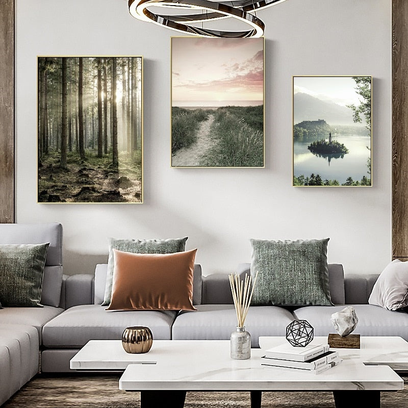 Arthia Designs - Green Forest Mountain Landscape Canvas Art - Review