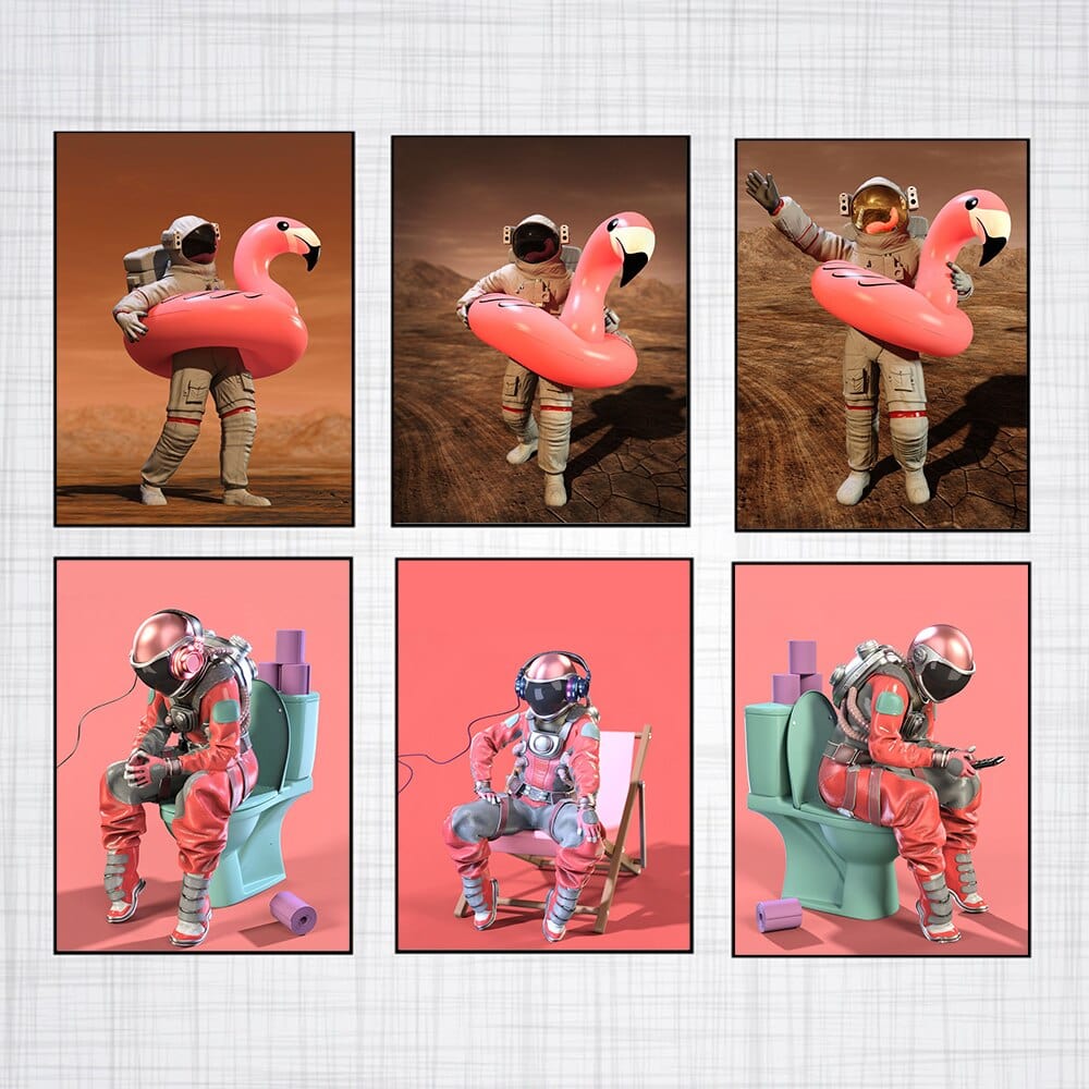 Arthia Designs - Funny Sitting Astronaut Canvas Art - Review