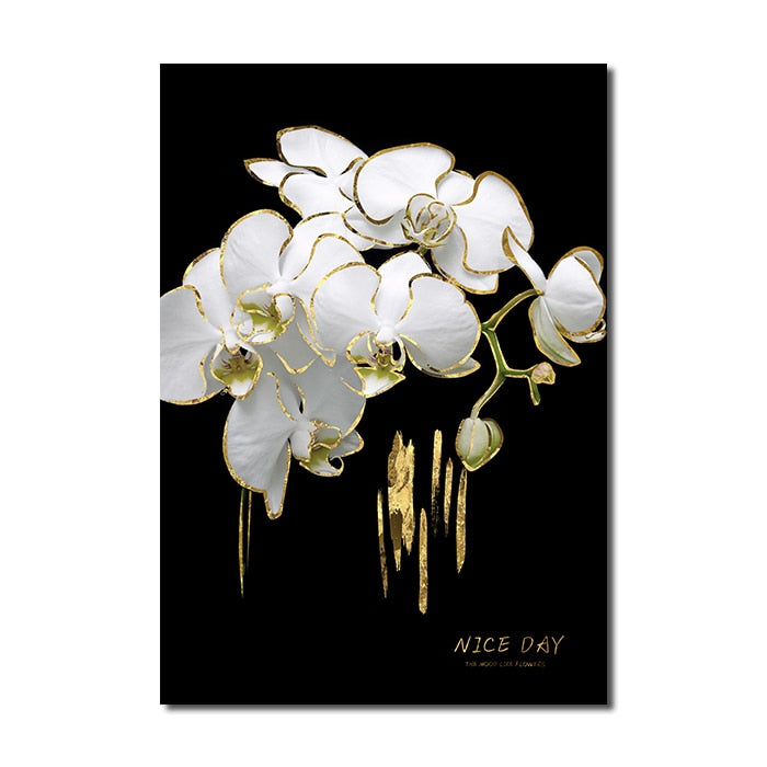 Arthia Designs - Luxury Golden White Roses Canvas Art - Review