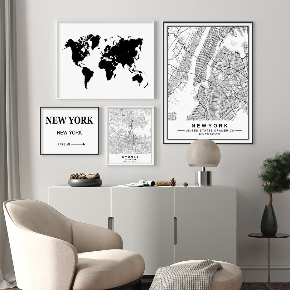 Arthia Designs - World City Maps 1 Canvas Art - Review