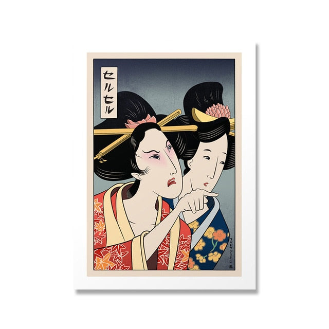 Arthia Designs - Funny Japanese Woman And Cat Canvas Art - Review