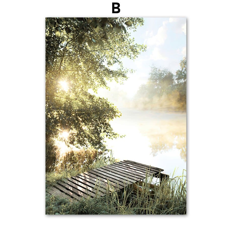 Arthia Designs - Lake Bridge Grassland Canvas Art - Review