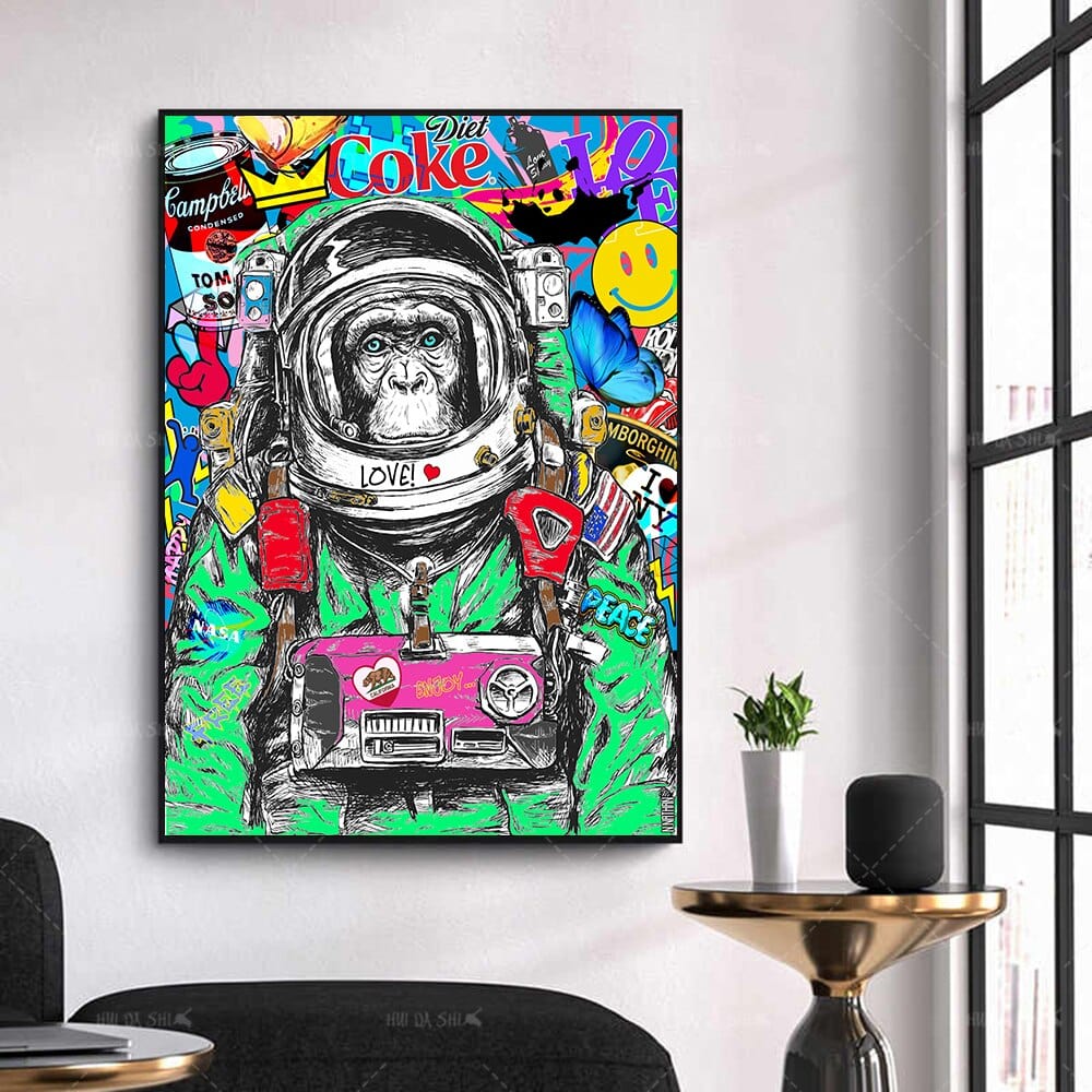 Arthia Designs - Monkey Space Graffiti Pop Art Canvas Art - Review