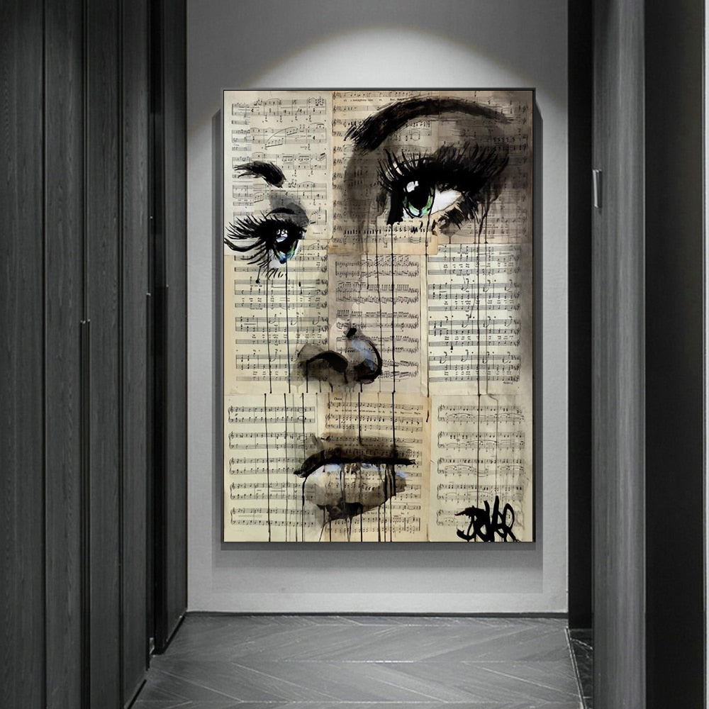 Arthia Designs - Modern Abstract Woman Face Graffiti Canvas Art - Review