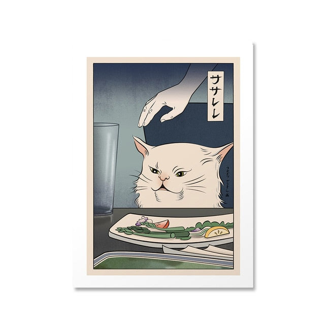 Arthia Designs - Funny Japanese Woman And Cat Canvas Art - Review