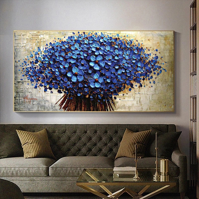 Arthia Designs - Abstract Blue Tree Flowers Canvas Art - Review